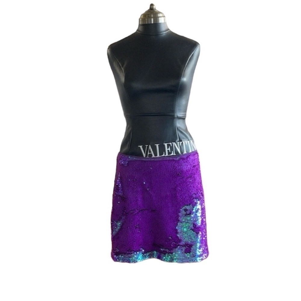 Love Fire purple blue sequins new mini skirt Size M